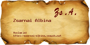 Zsarnai Albina névjegykártya